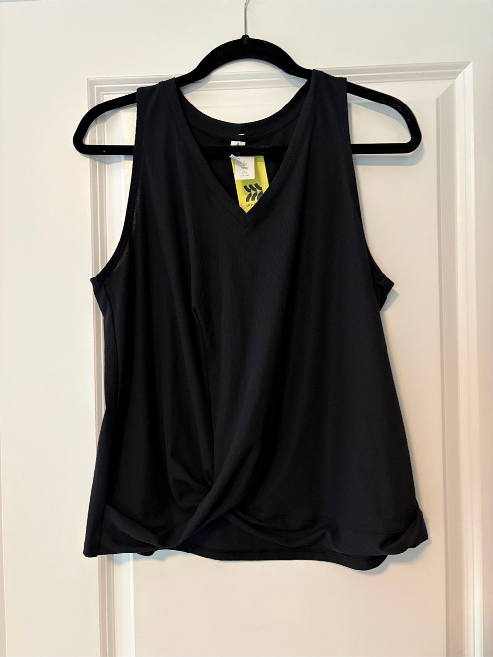 all in motion Black Twist-Front V-Neck Tank